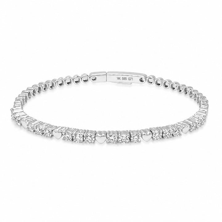 1.77 Ctw Lab Grown Diamond Flex Bangle in 925 Platinum Plated