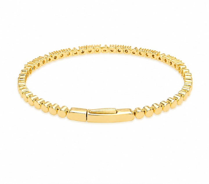 1.77 Ctw Lab Grown Diamond Flex Bangle in 925 Yellow Gold Plated