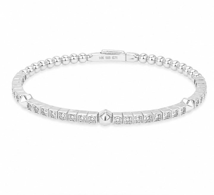1.10 Ctw Lab Grown Diamond Flex Bangle in 925 Platinum Plated