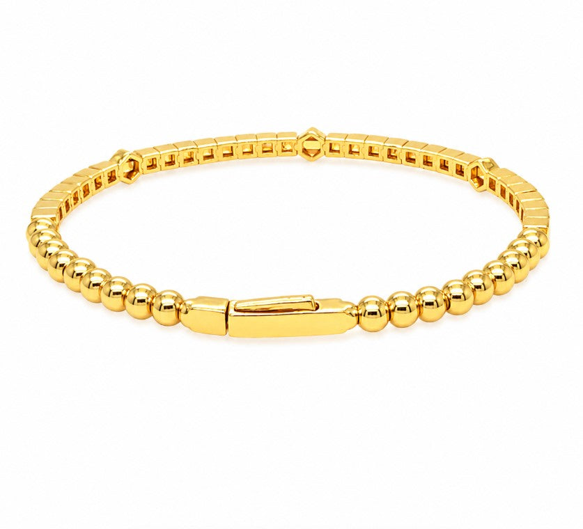 1.10 Ctw Lab Grown Diamond Flex Bangle in 925 Yellow Gold Plated