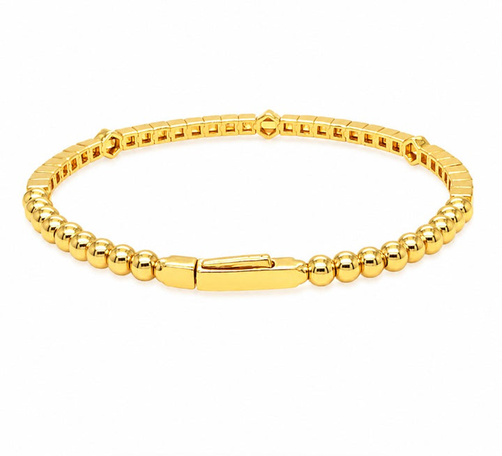 1.10 Ctw Lab Grown Diamond Flex Bangle in 925 Yellow Gold Plated