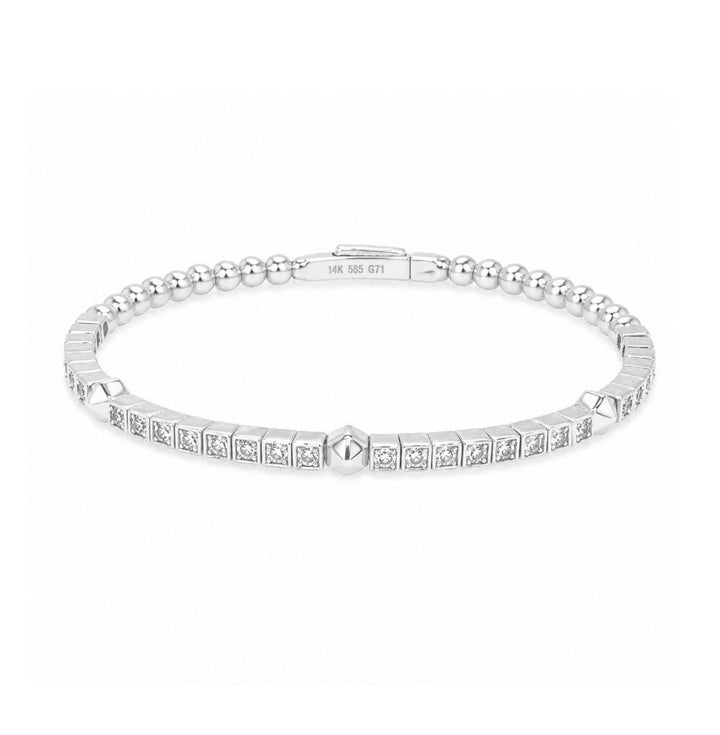 1.10 Ctw Lab Grown Diamond Flex Bangle in 925 Platinum Plated