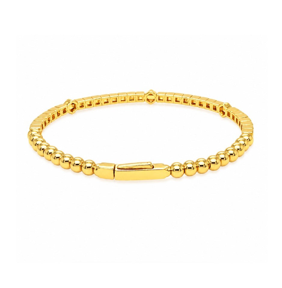 1.10 Ctw Lab Grown Diamond Flex Bangle in 925 Yellow Gold Plated