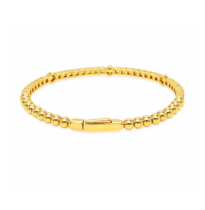 1.10 Ctw Lab Grown Diamond Flex Bangle in 925 Yellow Gold Plated