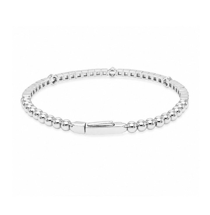 1.10 Ctw Lab Grown Diamond Flex Bangle in 925 Platinum Plated