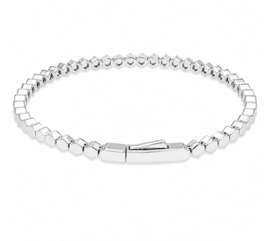1.07 Ctw Lab Grown Diamond Flex Bangle in 925 Platinum Plated