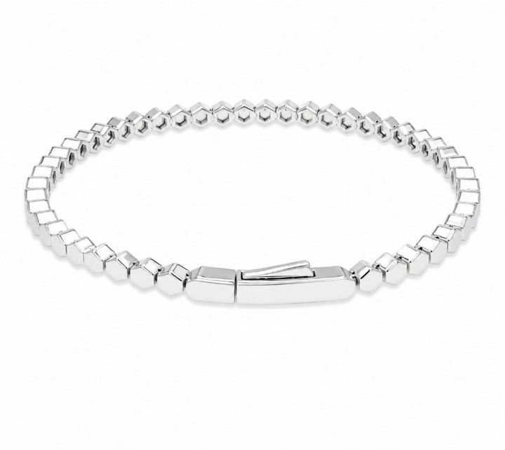 1.07 Ctw Lab Grown Diamond Flex Bangle in 925 Platinum Plated