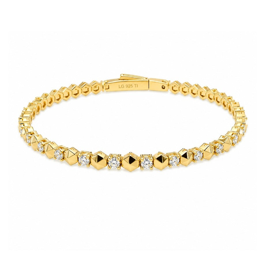 2.00 Ctw Lab Grown Diamond Flex Bangle in 925 Yellow Gold Plated