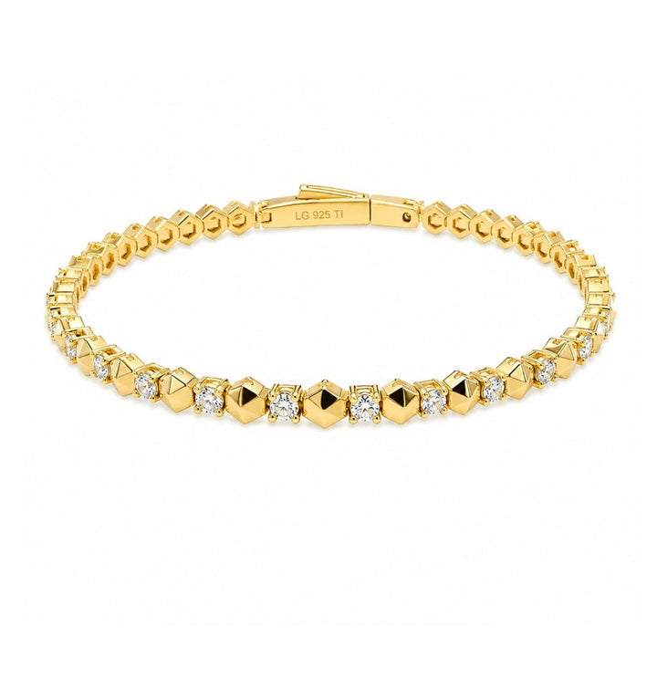 2.00 Ctw Lab Grown Diamond Flex Bangle in 925 Yellow Gold Plated