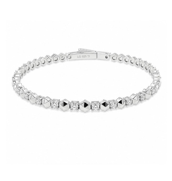 2.00 Ctw Lab Grown Diamond Flex Bangle in 925 Platinum Plated