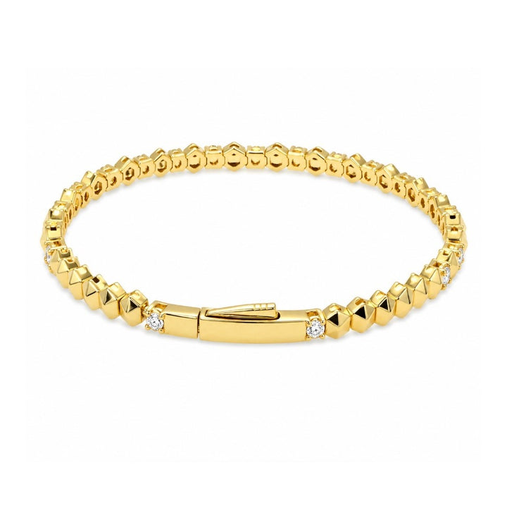 2.00 Ctw Lab Grown Diamond Flex Bangle in 925 Yellow Gold Plated