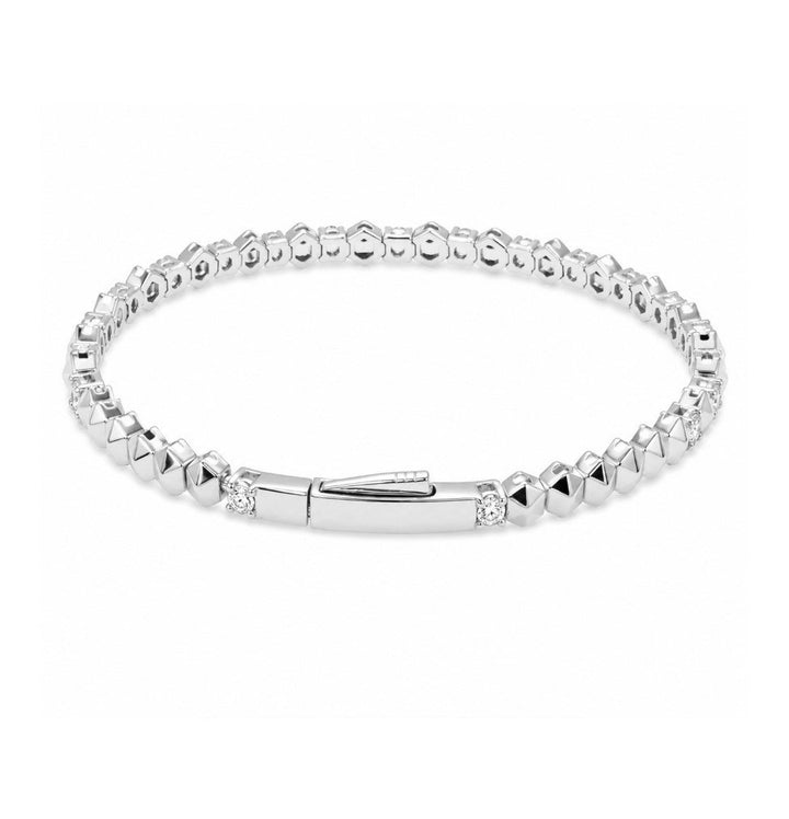 2.00 Ctw Lab Grown Diamond Flex Bangle in 925 Platinum Plated