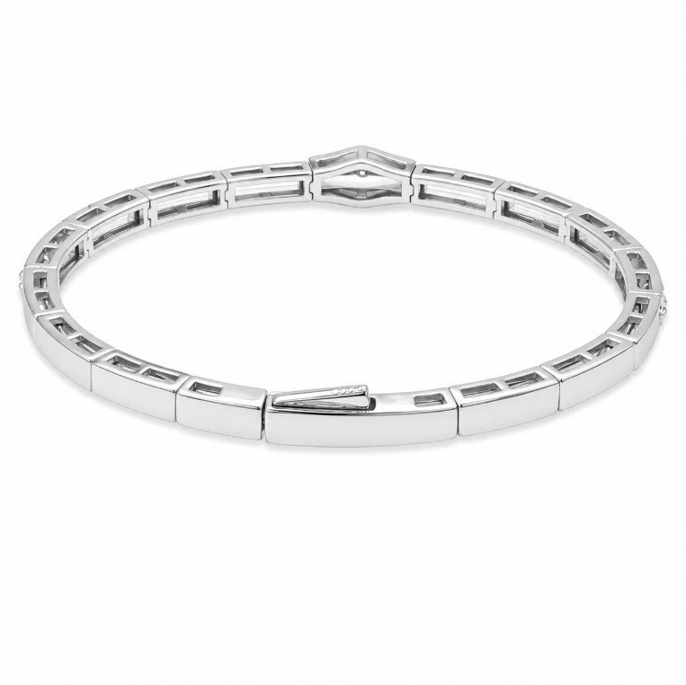 2.78 Ctw Lab Grown Diamond Flex Bangle in 925 Platinum Plated
