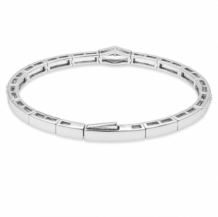 2.78 Ctw Lab Grown Diamond Flex Bangle in 925 Platinum Plated