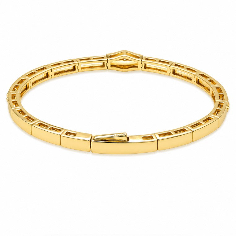 2.78 Ctw Lab Grown Diamond Flex Bangle in 925 Yellow Gold Plated