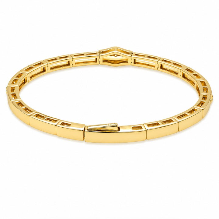 2.78 Ctw Lab Grown Diamond Flex Bangle in 925 Yellow Gold Plated