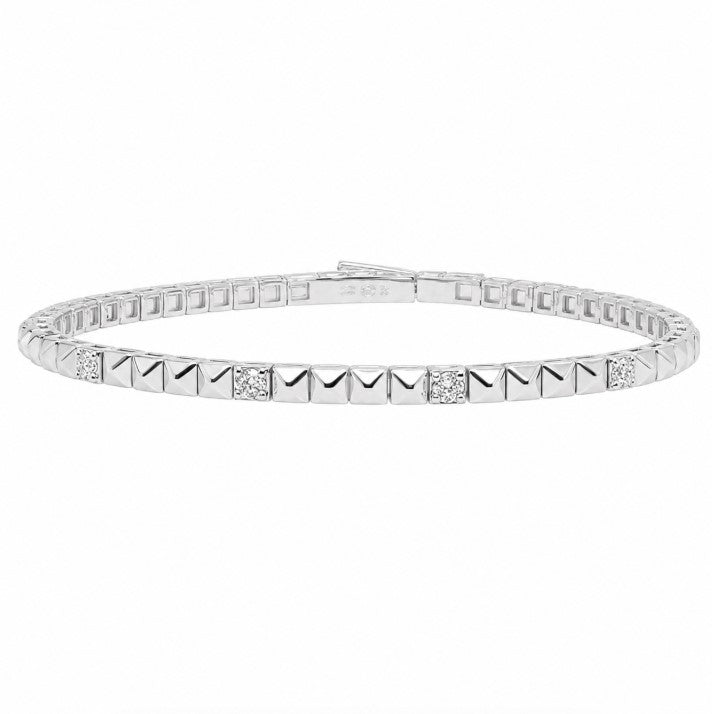 1.00 Ctw Lab Grown Diamond Flex Bangle in 925 Platinum Plated