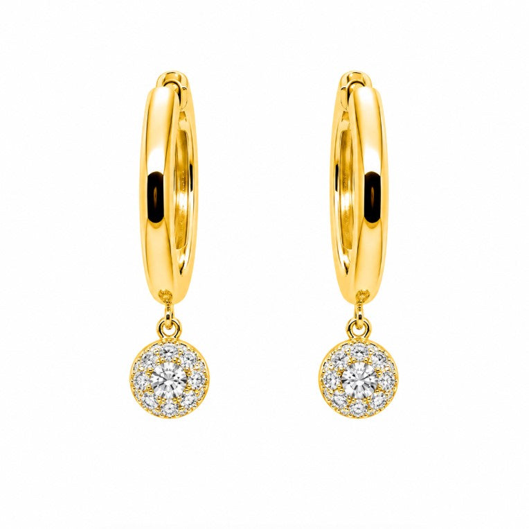 0.64 Ctw Lab Grown Diamond Dangle Earring in 925 Yellow Gold Plated