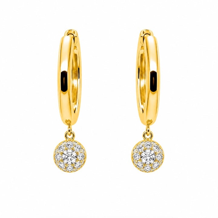0.64 Ctw Lab Grown Diamond Dangle Earring in 925 Yellow Gold Plated