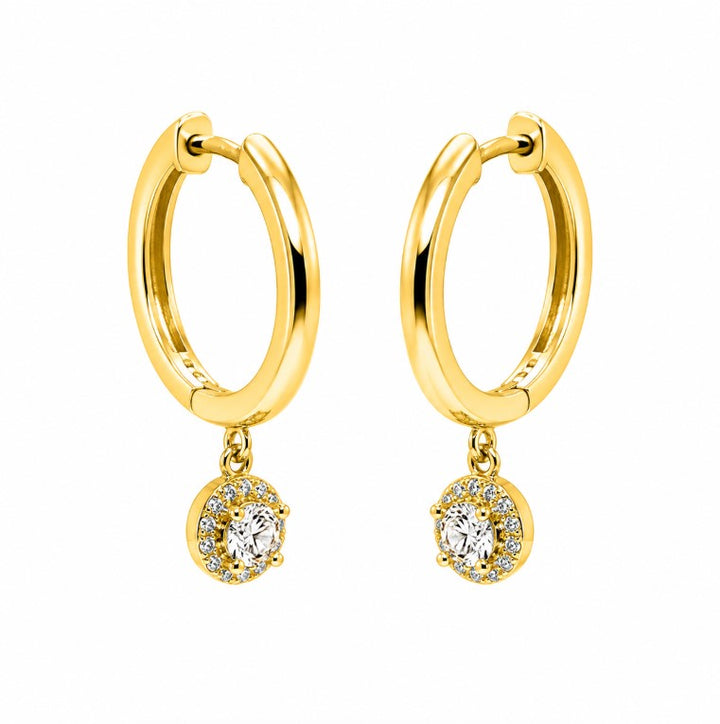 0.64 Ctw Lab Grown Diamond Dangle Earring in 925 Yellow Gold Plated