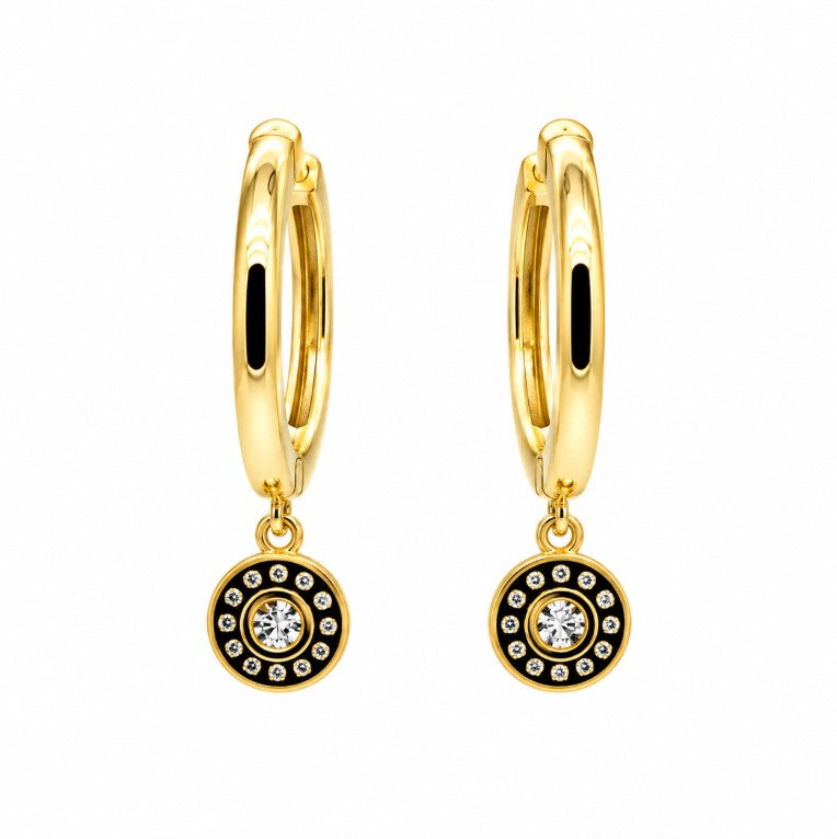 0.64 Ctw Lab Grown Diamond Dangle Earring in 925 Yellow Gold Plated