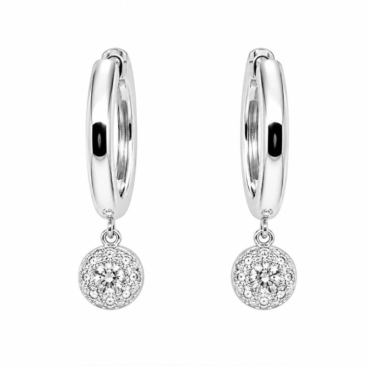 0.64 Ctw Lab Grown Diamond Dangle Earring in 925 Platinum Plated