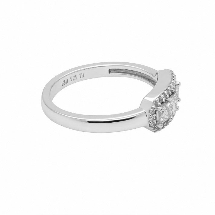 0.67 Ctw Lab Grown Diamond Ring in 925 Platinum Plated