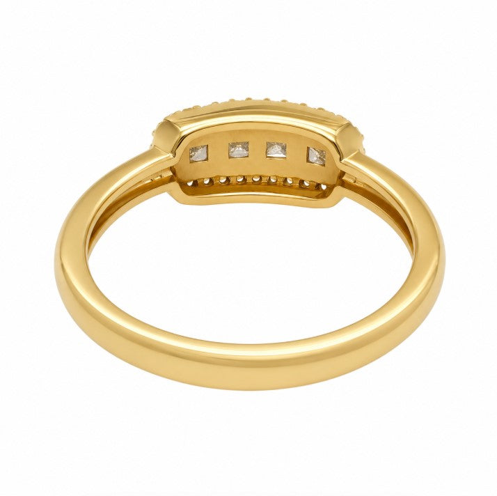 0.67 Ctw Lab Grown Diamond Ring in 925 Yellow Gold Plated