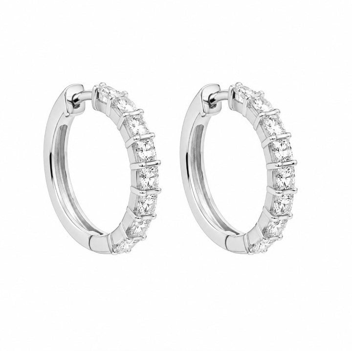 1.78 Ctw Lab Grown Diamond Hoop Earringin 925 Platinum Plated