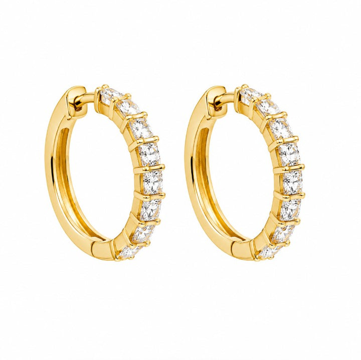 1.78 Ctw Lab Grown Diamond Hoop Earringin 925 Yellow Gold Plated