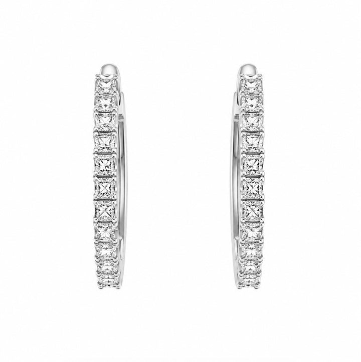 4.49 Ctw Lab Grown Diamond Hoop Earringin 925 Platinum Plated