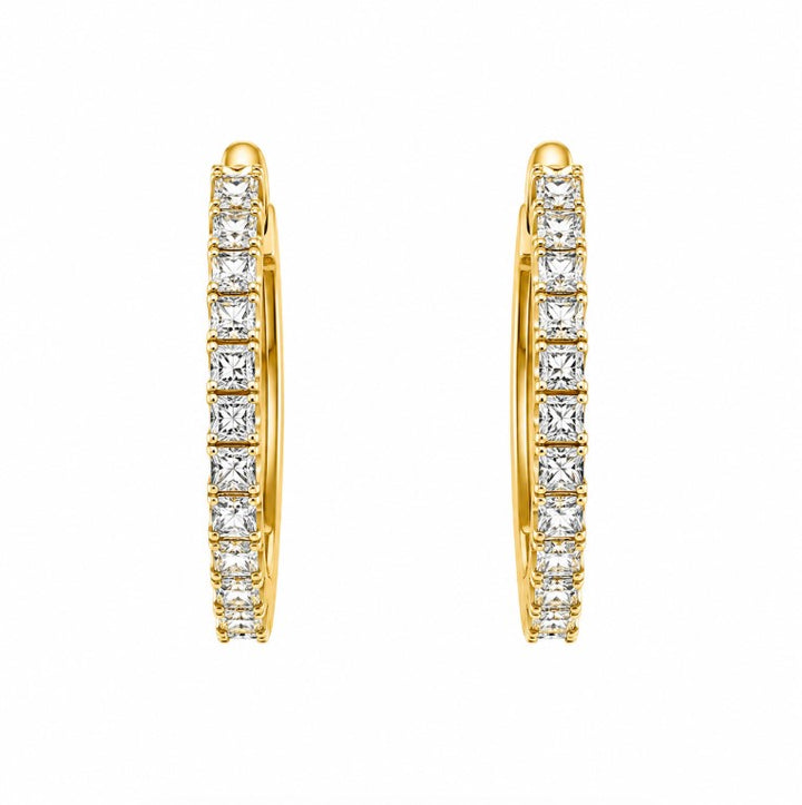 4.49 Ctw Lab Grown Diamond Hoop Earringin 925 Yellow Gold Plated