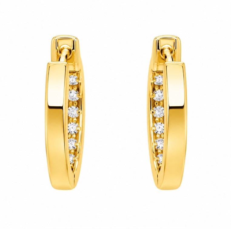 4.49 Ctw Lab Grown Diamond Hoop Earringin 925 Yellow Gold Plated