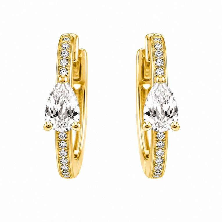 1.35 Ctw Lab Grown Diamond Hoop Earringin 925 Yellow Gold Plated