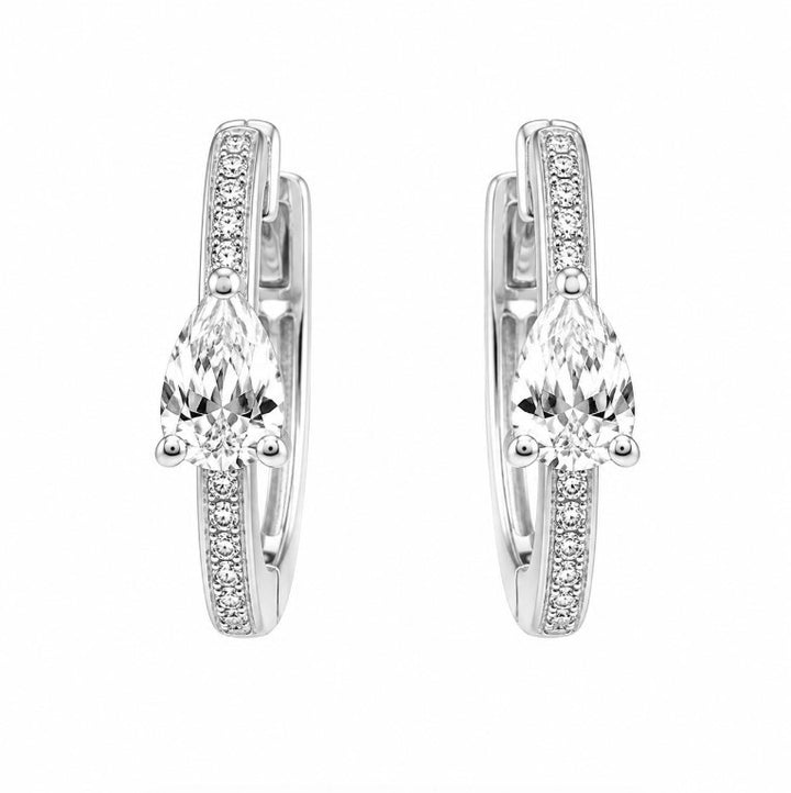 1.35 Ctw Lab Grown Diamond Hoop Earringin 925 Platinum Plated