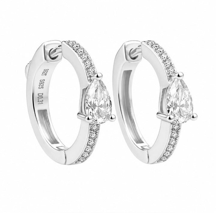 1.35 Ctw Lab Grown Diamond Hoop Earringin 925 Platinum Plated