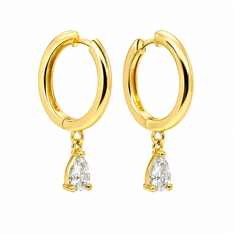 1.01 Ctw Lab Grown Diamond Dangle Earring in 925 Yellow Gold Plated
