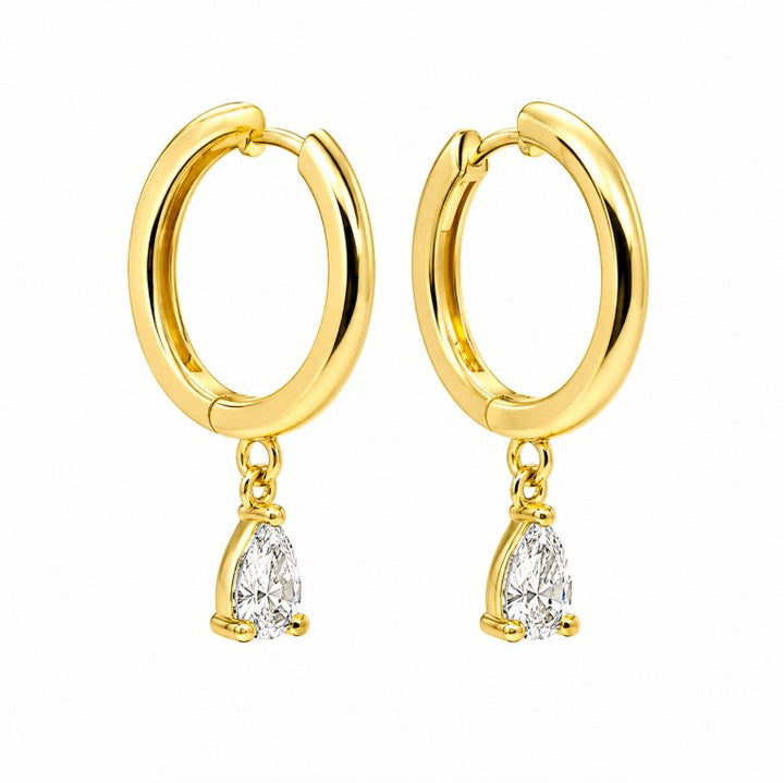 1.01 Ctw Lab Grown Diamond Dangle Earring in 925 Yellow Gold Plated