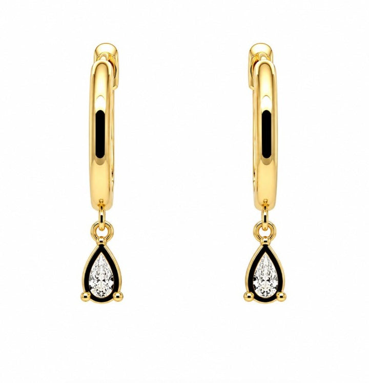 1.01 Ctw Lab Grown Diamond Dangle Earring in 925 Yellow Gold Plated