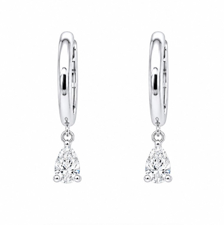 1.01 Ctw Lab Grown Diamond Dangle Earring in 925 Platinum Plated