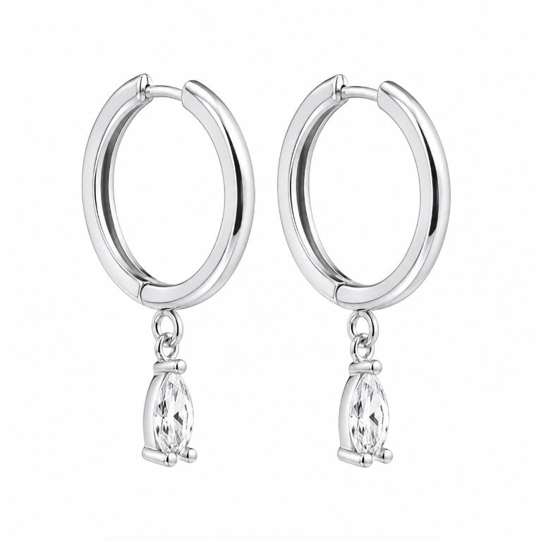 1.01 Ctw Lab Grown Diamond Dangle Earring in 925 Platinum Plated