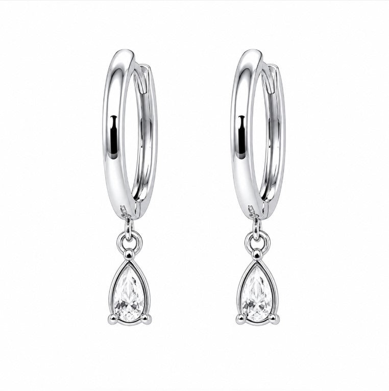 1.01 Ctw Lab Grown Diamond Dangle Earring in 925 Platinum Plated