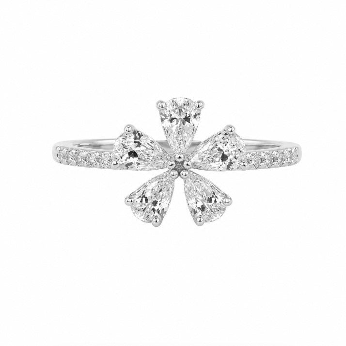 1.22 Ctw Lab Grown Diamond Ring in 925 Platinum Plated
