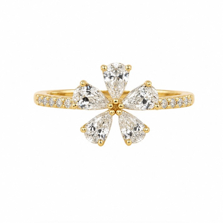 1.22 Ctw Lab Grown Diamond Ring in 925 Yellow Gold Plated