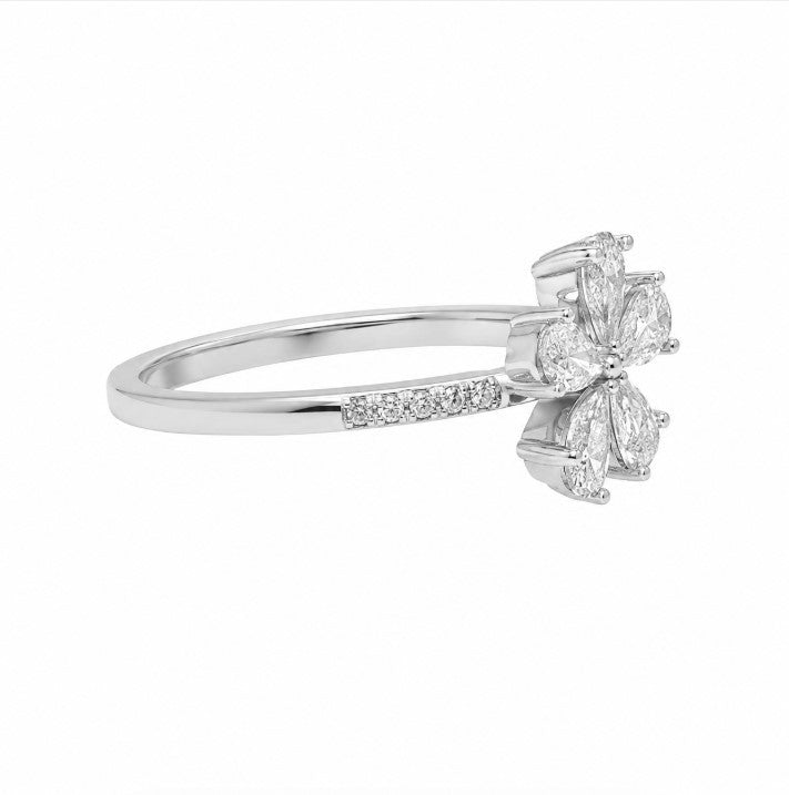 1.22 Ctw Lab Grown Diamond Ring in 925 Platinum Plated