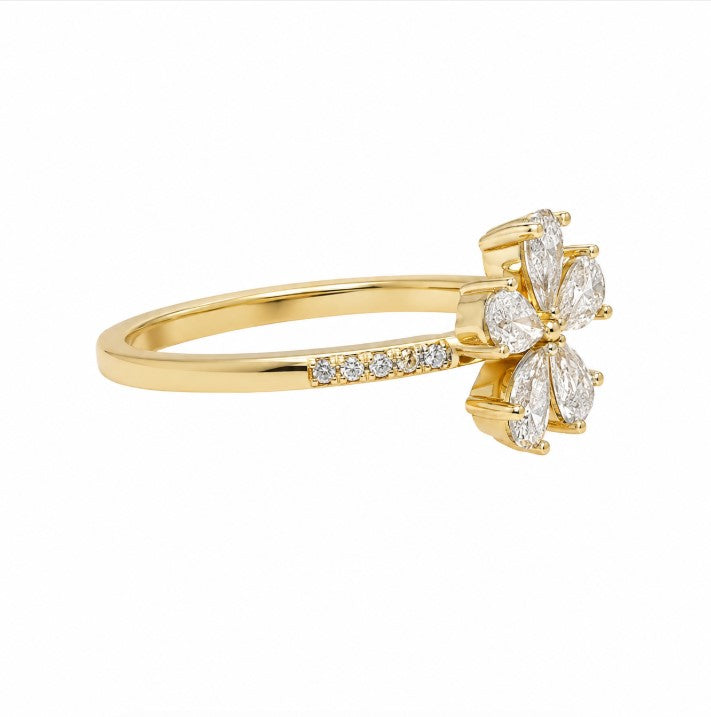 1.22 Ctw Lab Grown Diamond Ring in 925 Yellow Gold Plated