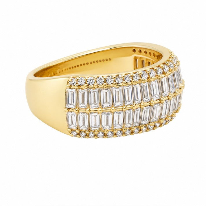 1.55 Ctw Lab Grown Diamond Ring in 925 Yellow Gold Plated