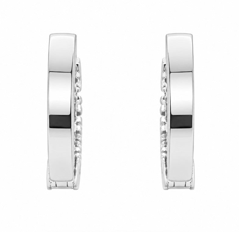 0.92 Ctw Lab Grown Diamond Hoop Earringin 925 Platinum Plated