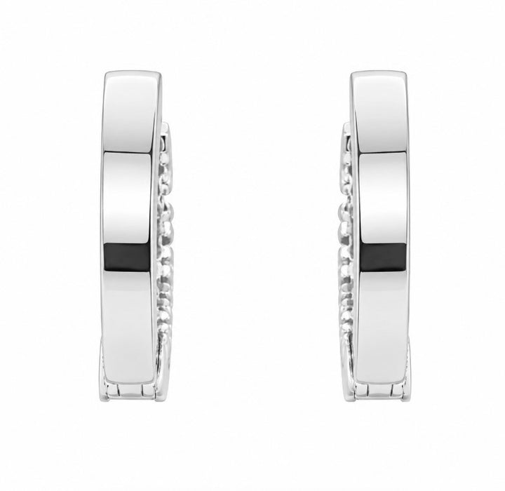 0.92 Ctw Lab Grown Diamond Hoop Earringin 925 Platinum Plated