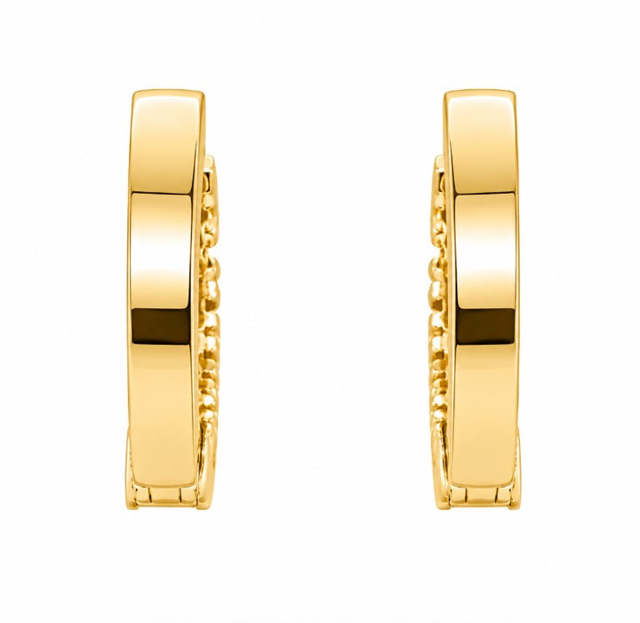 0.92 Ctw Lab Grown Diamond Hoop Earringin 925 Yellow Gold Plated